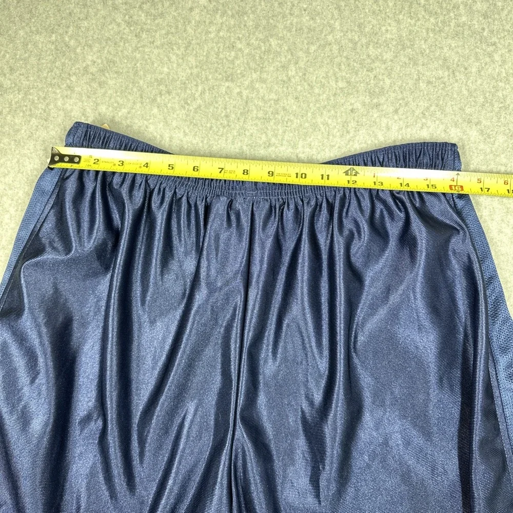 Vintage Y2K Adidas Basketball Shorts Men's XL Blue Dazzle Shiny Silky Satin NWT